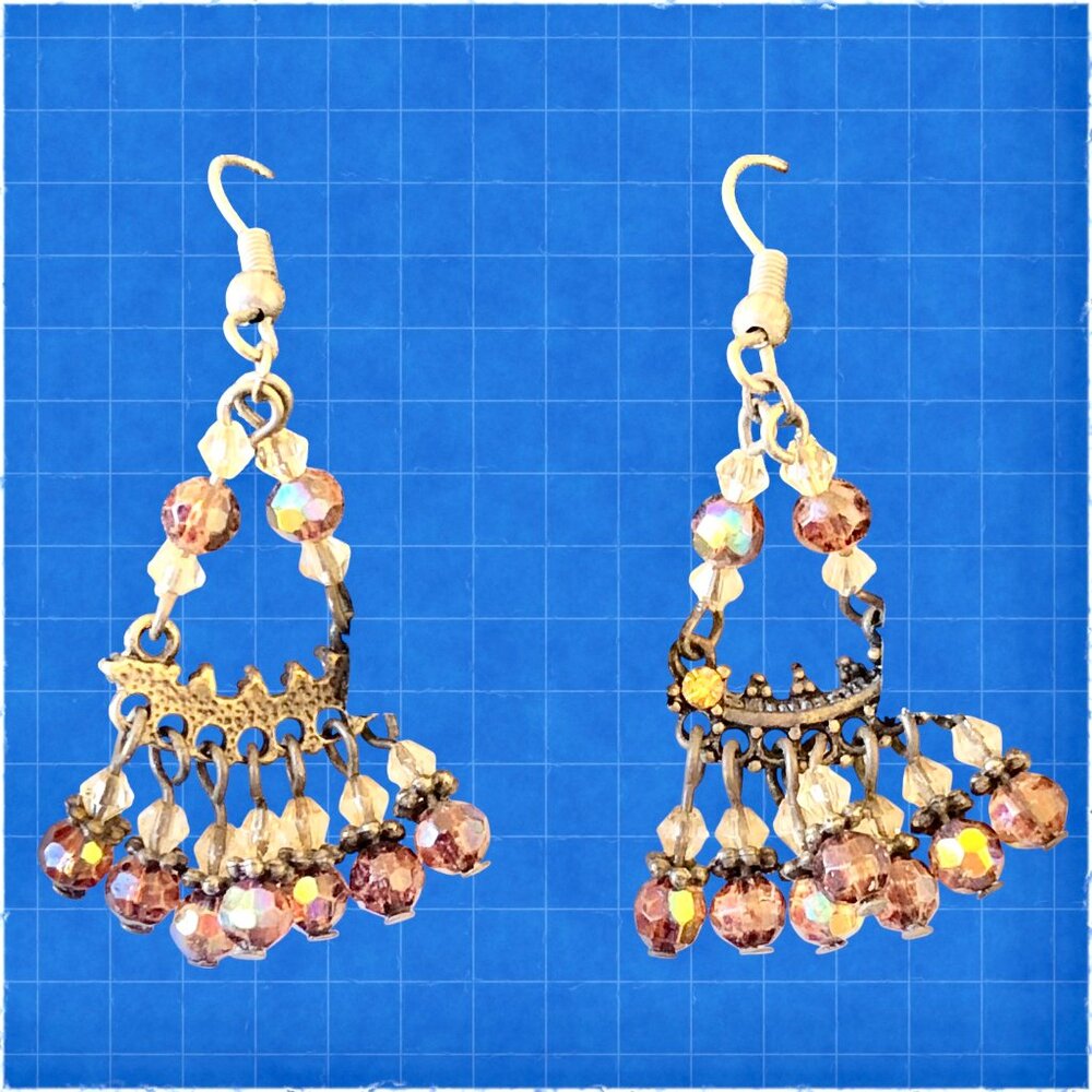 Bijoux Terner Vintage Beaded Dangle Earrings on Original Card Wire Pierced Ears